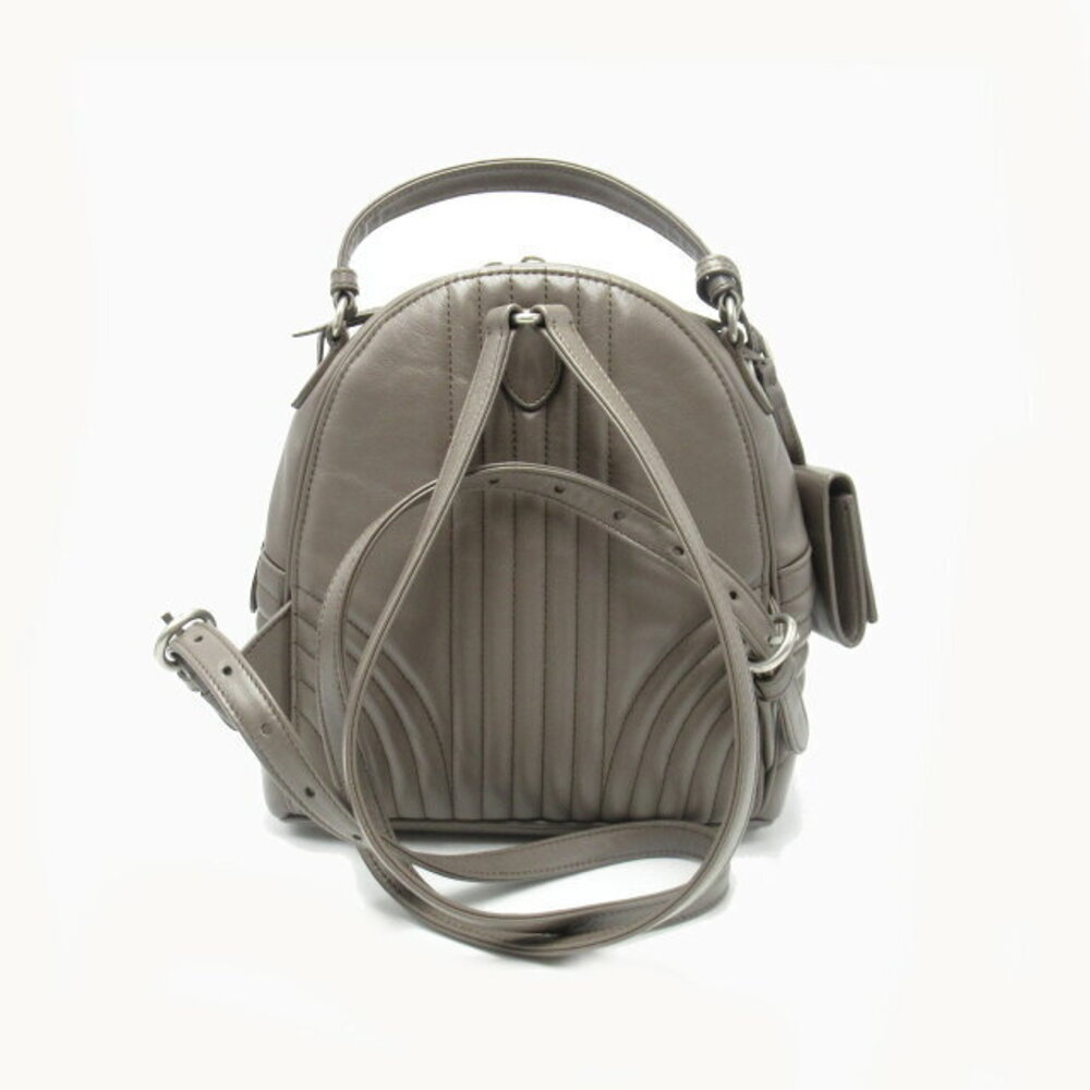 Prada Leather Backpack Brown Gray - image 3